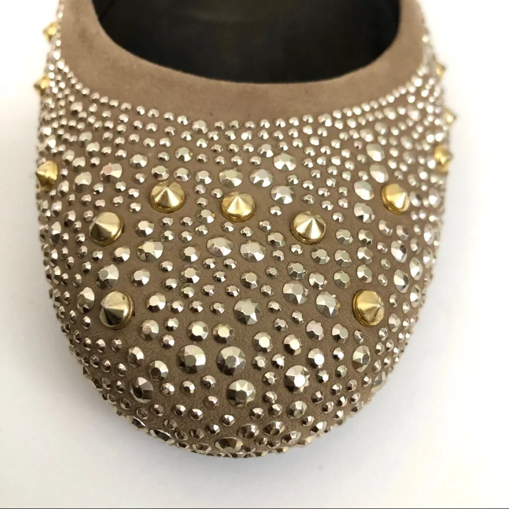 Stuart Weitzman Nubeads Studded Suede Ballet Flats